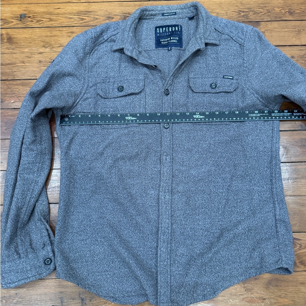Superdry Brown/tan heather Heavy Milled Flannel Shirt
